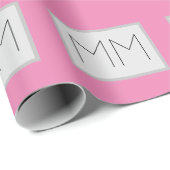 モノグラムモダンミニマリスト名イニシャル ラッピングペーパー (ロールコーナー)