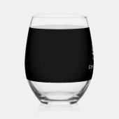 モノグラムモダンミニマリスト白黒 ステムなしワイングラス (右)