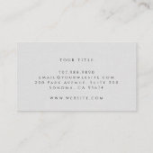 モノグラムモダンミニマルなリネン効果 名刺 (裏面)