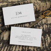 モノグラムモダンミニマルなリネン効果 名刺