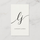 モノグラムモダンミニマルアイボリー白書 名刺 (正面)