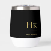 モノグラムモダンミニマルエレガントリストブラック金ゴールド (正面)