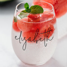 モノグラムモダンミニマルスタイリッシュリスト ステムなしワイングラス