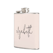 モノグラムモダンミニマルスタイリッシュ赤面ピンク フラスク (左)