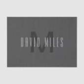 モノグラムモダンミニマルデザイン編集可能ダークグレー 薄葉紙 (正面)