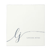 モノグラムモダンミニマルフェミニンアイボリー海軍 ノートパッド (正面)