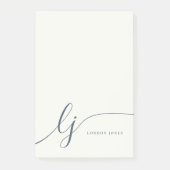 モノグラムモダンミニマルフェミニンアイボリー海軍 ポストイット (正面)