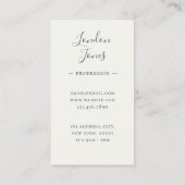 モノグラムモダンミニマルフェミニンラリスト海軍アイボリー 名刺 (裏面)