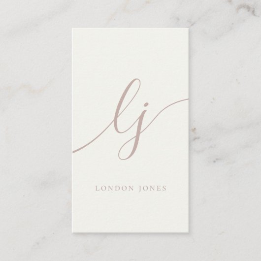 モノグラムモダンミニマルフェミニンリストアイボリーバラ 名刺 (正面)