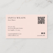 モノグラムモダンミニマルフェミニン赤面ピンク 名刺 (裏面)