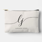 モノグラムモダンミニマル書道台本の名前 アクセサリーポーチ (正面)