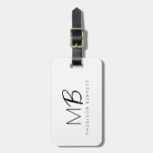 モノグラムモダンミニマル白黒 ラゲッジタグ (正面縦)