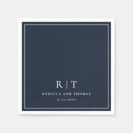モノグラムモダンミニマル結婚リスト スタンダードカクテルナプキン
