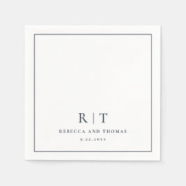 モノグラムモダンミニマル結婚リスト スタンダードカクテルナプキン