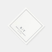 モノグラムモダンミニマル結婚リスト スタンダードカクテルナプキン (角)