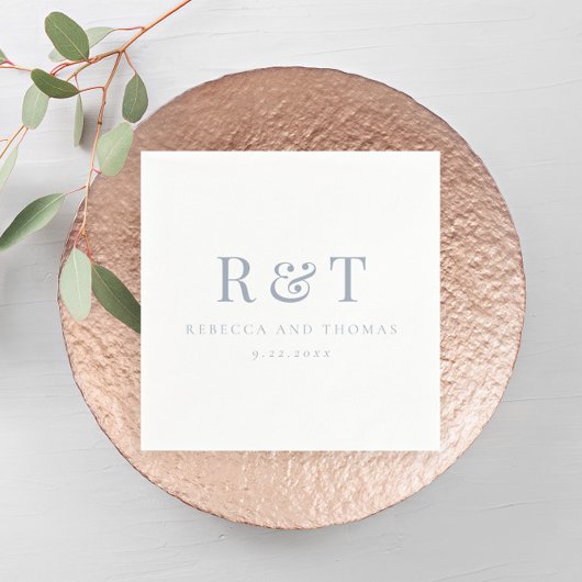 モノグラムモダンミニマル結婚リスト スタンダードカクテルナプキン