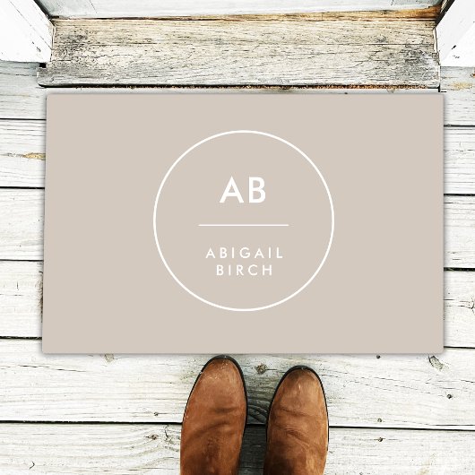 モノグラムモダンミニマル自然トープ ドアマット