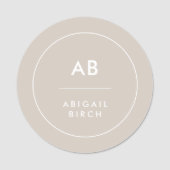 モノグラムモダンミニマル自然トープ 名札 (正面)