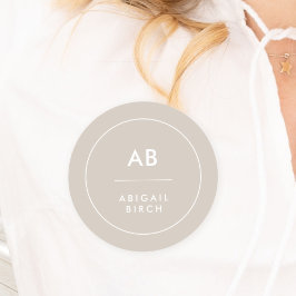 モノグラムモダンミニマル自然トープ 名札