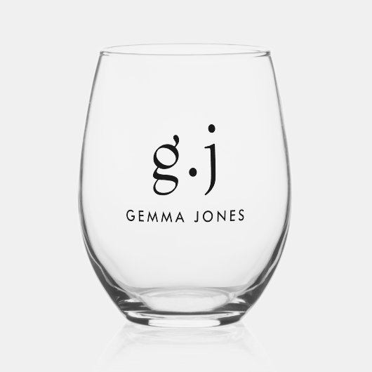 モノグラムモダンミニマル ステムなしワイングラス (正面)