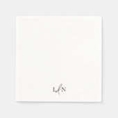 モノグラムモダンミニマ結婚リストのカップルイニシャル スタンダードカクテルナプキン (正面)