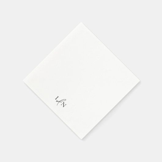 モノグラムモダンミニマ結婚リストのカップルイニシャル スタンダードカクテルナプキン (角)