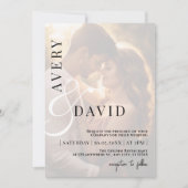 モノグラムモダンミニマ結婚リストの写真 招待状 (正面)