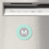 モノグラムモダンミントギリシャ鍵パターン マグネット (インサイチュ (食洗機))