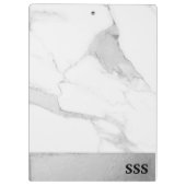 モノグラムモダンメタルホワイトマーブル クリップボード (裏面)