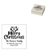 モノグラムモダンメリークリスマスファミリー ラバースタンプ (押印)