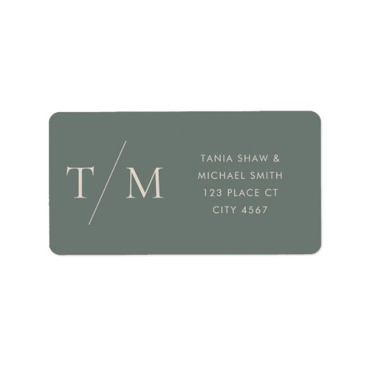 モノグラムモダンモスダーク結婚セージ ラベル (正面)