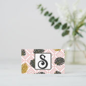 モノグラムモダンモンステラ葉 名刺 (スタンド正面)