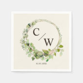 モノグラムモダンユエレガントーカリ スタンダードカクテルナプキン (正面)