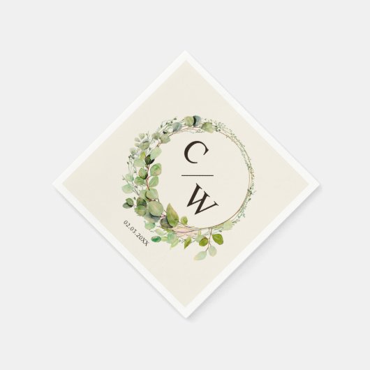 モノグラムモダンユエレガントーカリ スタンダードカクテルナプキン (角)