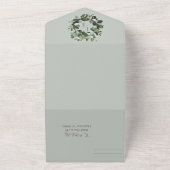 モノグラムモダンユーカリリースセージグリーン オールインワン招待状 (外側)