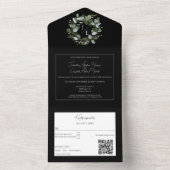 モノグラムモダンユーカリリースブラック オールインワン招待状 (内側)