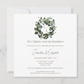 モノグラムモダンユーカリリースリハーサルディナー 招待状 (正面)