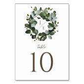 モノグラムモダンユーカリリース結婚ズ | ヘビーホワイト テーブルナンバー (正面)