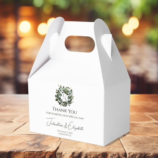 モノグラムモダンユーカリリース結婚ズ | ヘビーホワイト フェイバーボックス