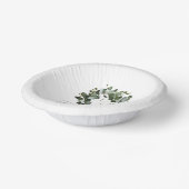 モノグラムモダンユーカリリース結婚ズ | ヘビーホワイト ペーパーボウル (傾斜あり)