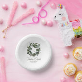 モノグラムモダンユーカリリース結婚ズ | ヘビーホワイト ペーパーボウル (パーティー)