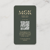 モノグラムモダンヨガインストラクターグリーン金ゴールド曼荼羅 名刺 (裏面)