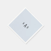 モノグラムモダンライトブルーカクテル スタンダードカクテルナプキン (角)