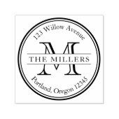 モノグラムモダンラウンド名縁ど名差出人住所 セルフインキングスタンプ (デザイン)