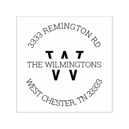 モノグラムモダンラウンド差出人住所 セルフインキングスタンプ