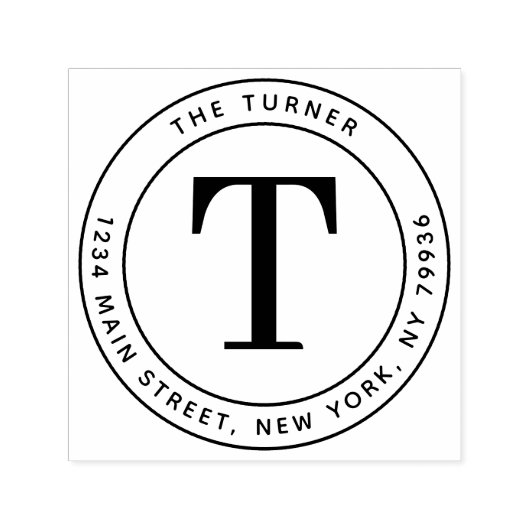 モノグラムモダンラウンド差出人住所 セルフインキングスタンプ (デザイン)