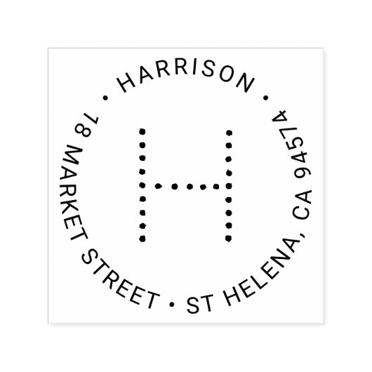 モノグラムモダンラウンド差出人住所 セルフインキングスタンプ (デザイン)