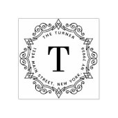 モノグラムモダンラウンド差出人住所 ラバースタンプ (インプリント)