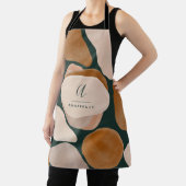 モノグラムモダンラストグリーン抽象芸術シックスタイリッシュ エプロン (インサイチュ)