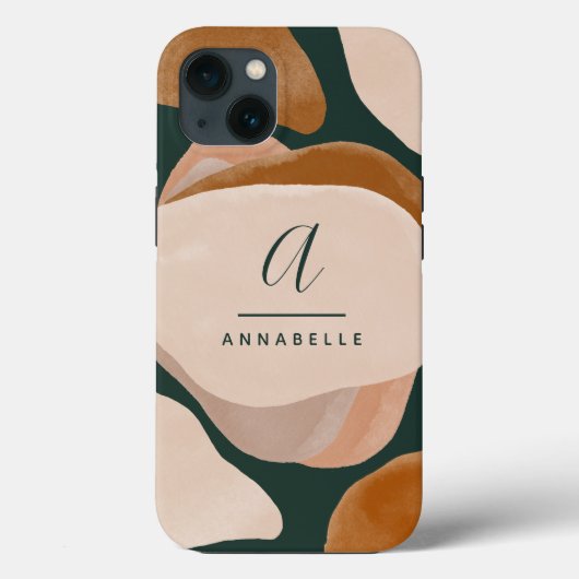 モノグラムモダンラストグリーン抽象芸術シックスタイリッシュ Case-Mate iPhoneケース (裏面)